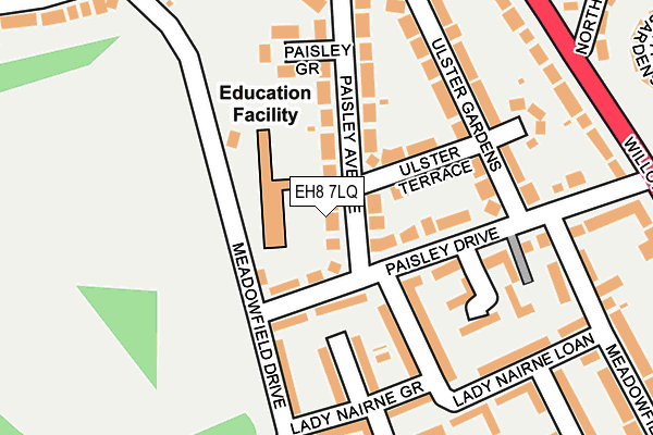 EH8 7LQ map - OS OpenMap – Local (Ordnance Survey)