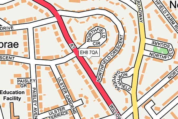 EH8 7QA map - OS OpenMap – Local (Ordnance Survey)