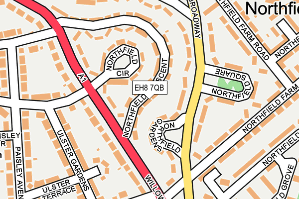 EH8 7QB map - OS OpenMap – Local (Ordnance Survey)