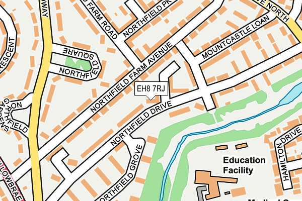 EH8 7RJ map - OS OpenMap – Local (Ordnance Survey)