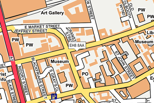 EH8 8AA map - OS OpenMap – Local (Ordnance Survey)