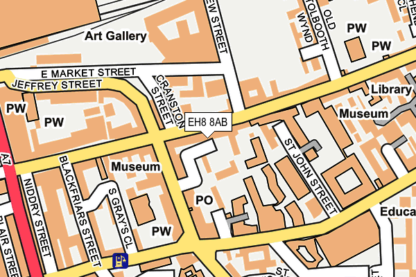 EH8 8AB map - OS OpenMap – Local (Ordnance Survey)