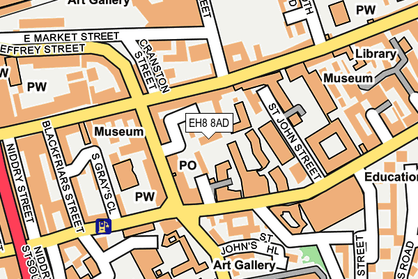 EH8 8AD map - OS OpenMap – Local (Ordnance Survey)