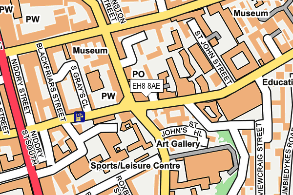 EH8 8AE map - OS OpenMap – Local (Ordnance Survey)