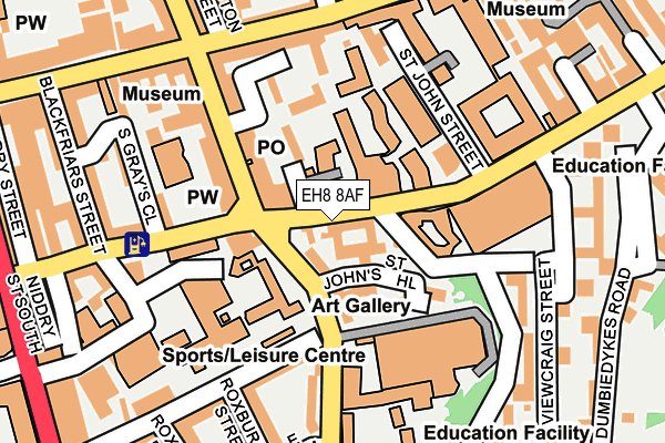 EH8 8AF map - OS OpenMap – Local (Ordnance Survey)