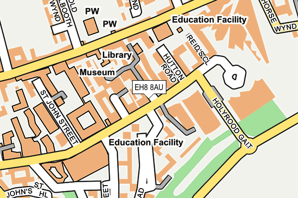 EH8 8AU map - OS OpenMap – Local (Ordnance Survey)