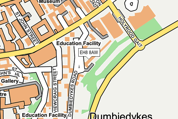 EH8 8AW map - OS OpenMap – Local (Ordnance Survey)