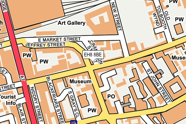 EH8 8BE map - OS OpenMap – Local (Ordnance Survey)