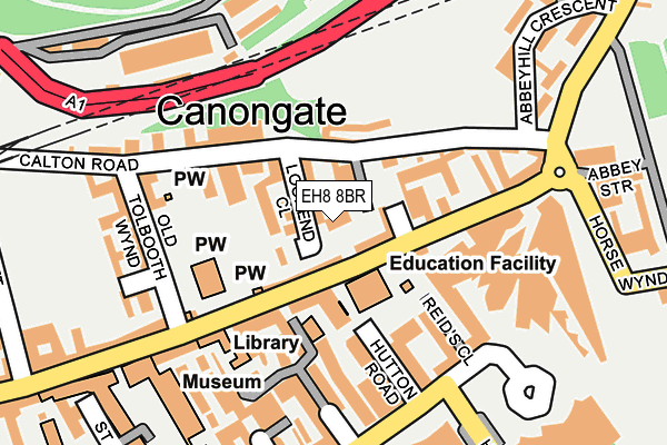 EH8 8BR map - OS OpenMap – Local (Ordnance Survey)