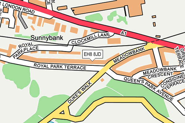 EH8 8JD map - OS OpenMap – Local (Ordnance Survey)