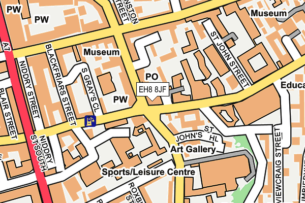 EH8 8JF map - OS OpenMap – Local (Ordnance Survey)