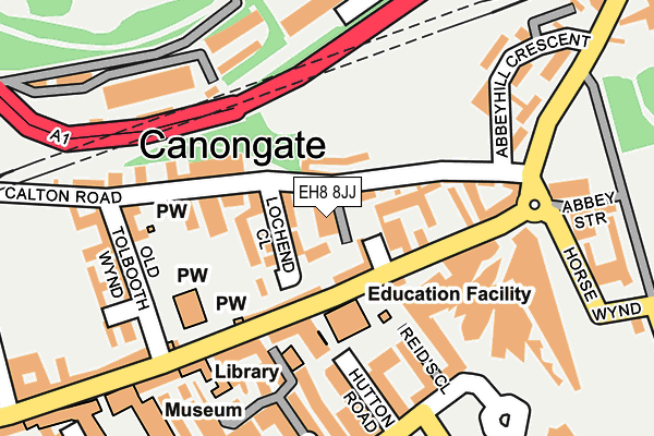 EH8 8JJ map - OS OpenMap – Local (Ordnance Survey)