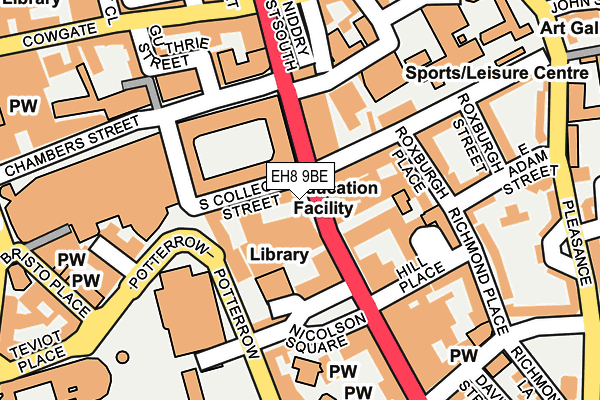 EH8 9BE map - OS OpenMap – Local (Ordnance Survey)