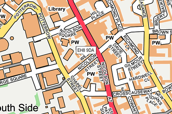 EH8 9DA map - OS OpenMap – Local (Ordnance Survey)