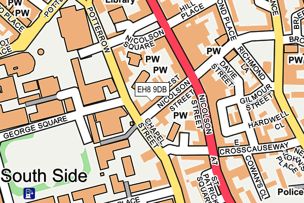 EH8 9DB map - OS OpenMap – Local (Ordnance Survey)