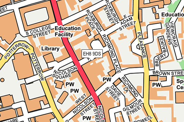 EH8 9DS map - OS OpenMap – Local (Ordnance Survey)