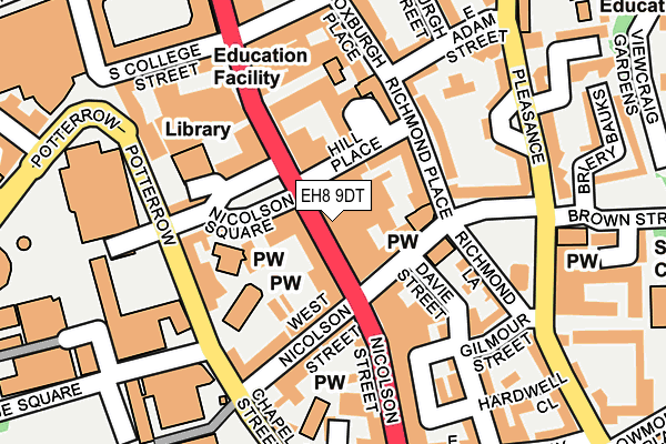 EH8 9DT map - OS OpenMap – Local (Ordnance Survey)