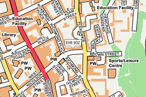 EH8 9DZ map - OS OpenMap – Local (Ordnance Survey)