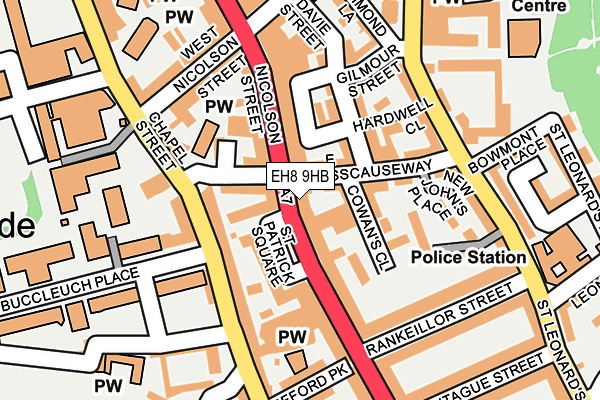 EH8 9HB map - OS OpenMap – Local (Ordnance Survey)