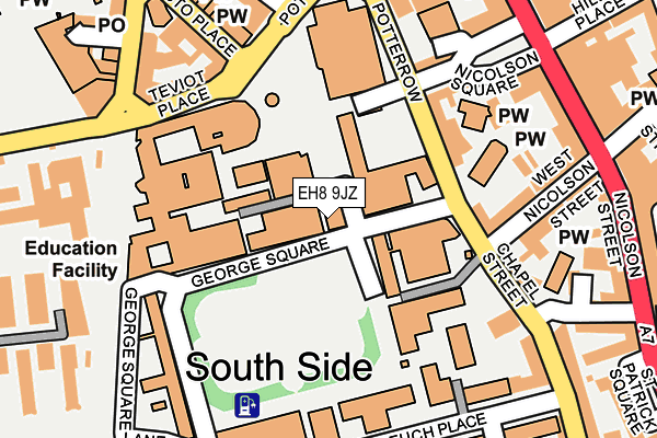 EH8 9JZ map - OS OpenMap – Local (Ordnance Survey)