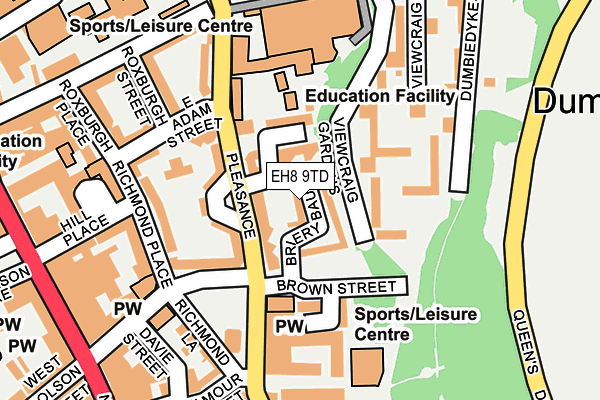 EH8 9TD map - OS OpenMap – Local (Ordnance Survey)