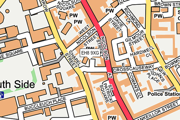 EH8 9XG map - OS OpenMap – Local (Ordnance Survey)