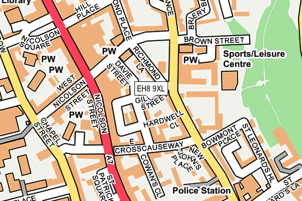 EH8 9XL map - OS OpenMap – Local (Ordnance Survey)