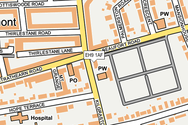 EH9 1AF map - OS OpenMap – Local (Ordnance Survey)