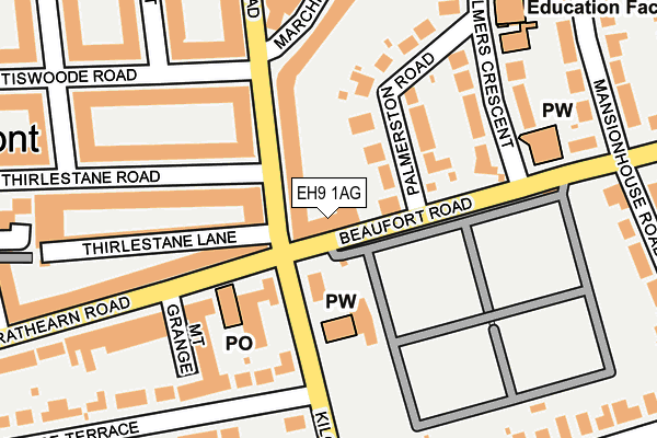 EH9 1AG map - OS OpenMap – Local (Ordnance Survey)