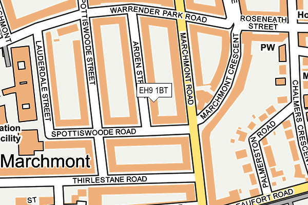 EH9 1BT map - OS OpenMap – Local (Ordnance Survey)