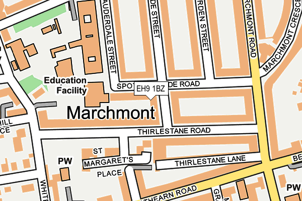 EH9 1BZ map - OS OpenMap – Local (Ordnance Survey)