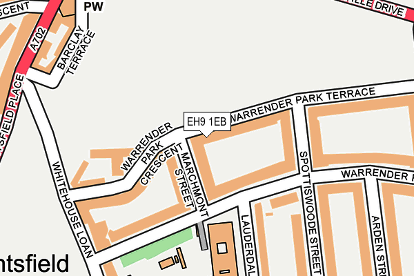 EH9 1EB map - OS OpenMap – Local (Ordnance Survey)