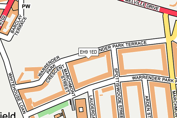 EH9 1ED map - OS OpenMap – Local (Ordnance Survey)