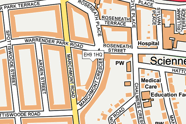 EH9 1HQ map - OS OpenMap – Local (Ordnance Survey)