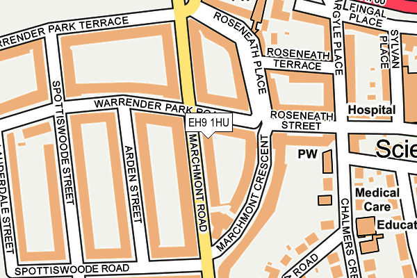 EH9 1HU map - OS OpenMap – Local (Ordnance Survey)