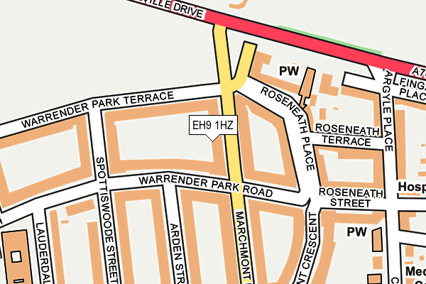 EH9 1HZ map - OS OpenMap – Local (Ordnance Survey)