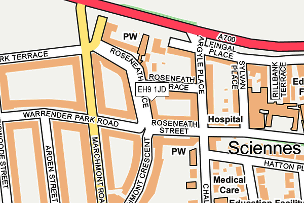 EH9 1JD map - OS OpenMap – Local (Ordnance Survey)