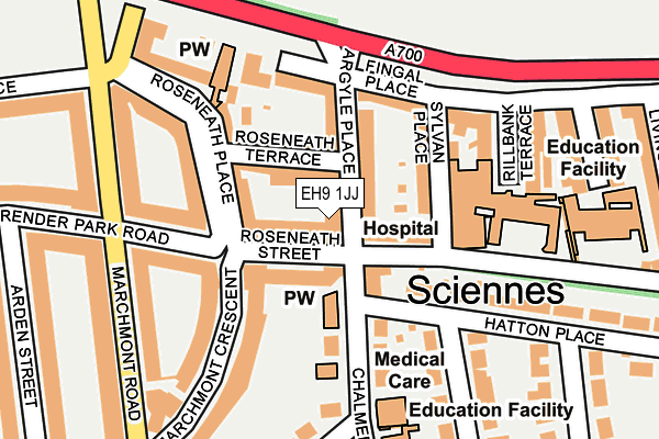 EH9 1JJ map - OS OpenMap – Local (Ordnance Survey)