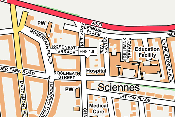 EH9 1JL map - OS OpenMap – Local (Ordnance Survey)