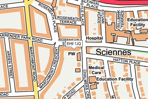 EH9 1JQ map - OS OpenMap – Local (Ordnance Survey)