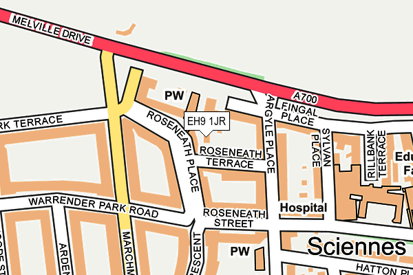 EH9 1JR map - OS OpenMap – Local (Ordnance Survey)