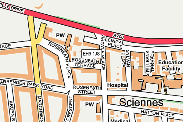 EH9 1JS map - OS OpenMap – Local (Ordnance Survey)