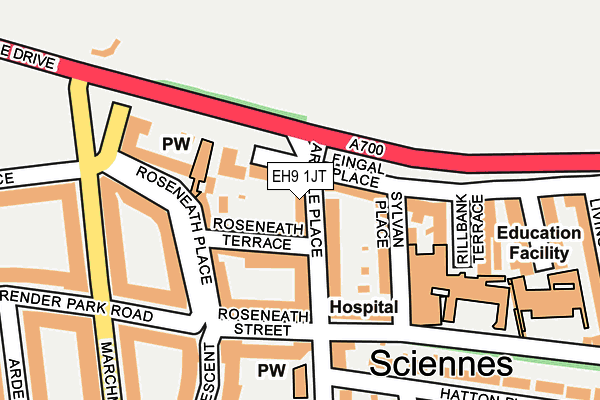 EH9 1JT map - OS OpenMap – Local (Ordnance Survey)