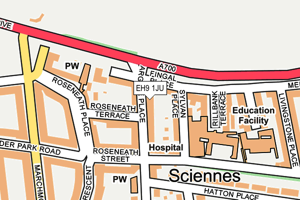 EH9 1JU map - OS OpenMap – Local (Ordnance Survey)