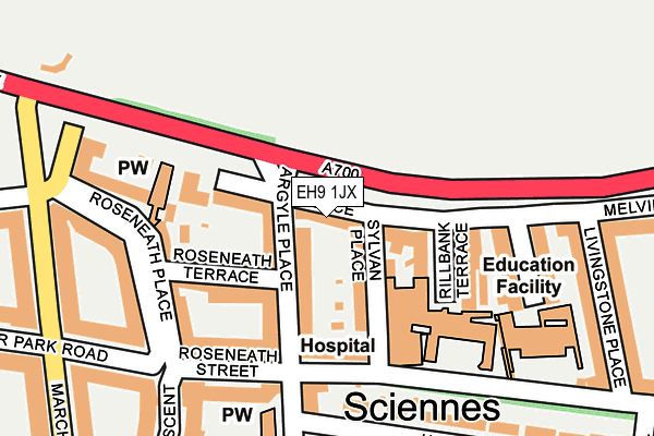 EH9 1JX map - OS OpenMap – Local (Ordnance Survey)