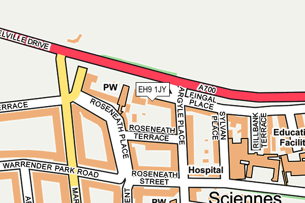 EH9 1JY map - OS OpenMap – Local (Ordnance Survey)
