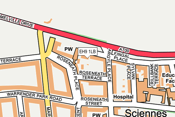 EH9 1LB map - OS OpenMap – Local (Ordnance Survey)