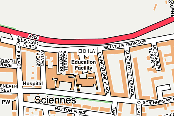 EH9 1LW map - OS OpenMap – Local (Ordnance Survey)