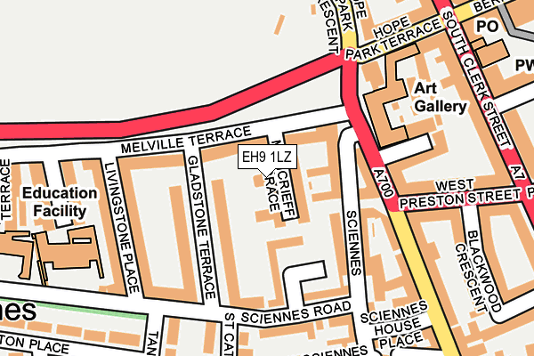EH9 1LZ map - OS OpenMap – Local (Ordnance Survey)