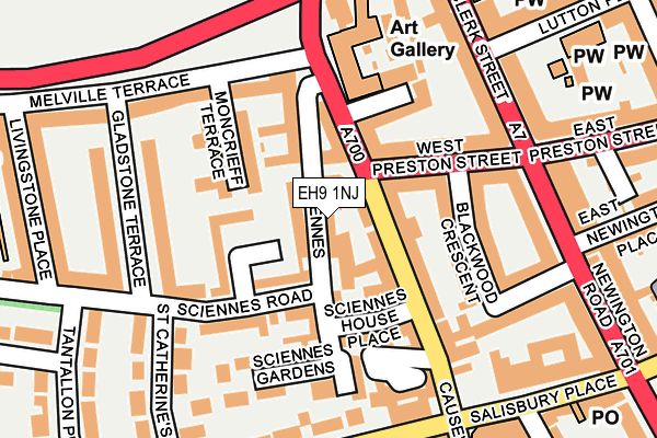 EH9 1NJ map - OS OpenMap – Local (Ordnance Survey)